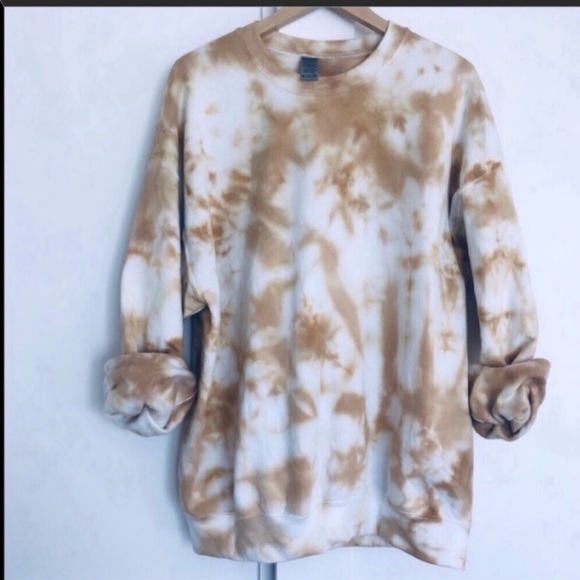 Tie Dye Golden Marble NEW Handmade Crewneck - Picture 2 of 9